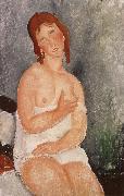 Red-Haired young woman in chemise, Amedeo Modigliani